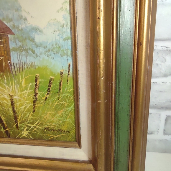 Rustic Barn Landscape Art with Gold Frame - Picture 9 of 10